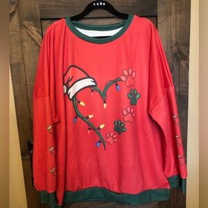 Dog lover’s holiday knit sweatshirt